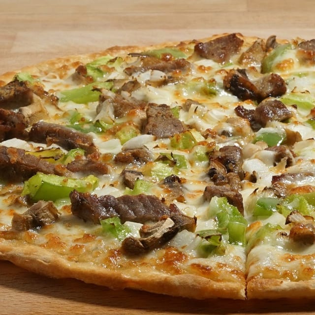 Philly Cheese Steak Pizza.